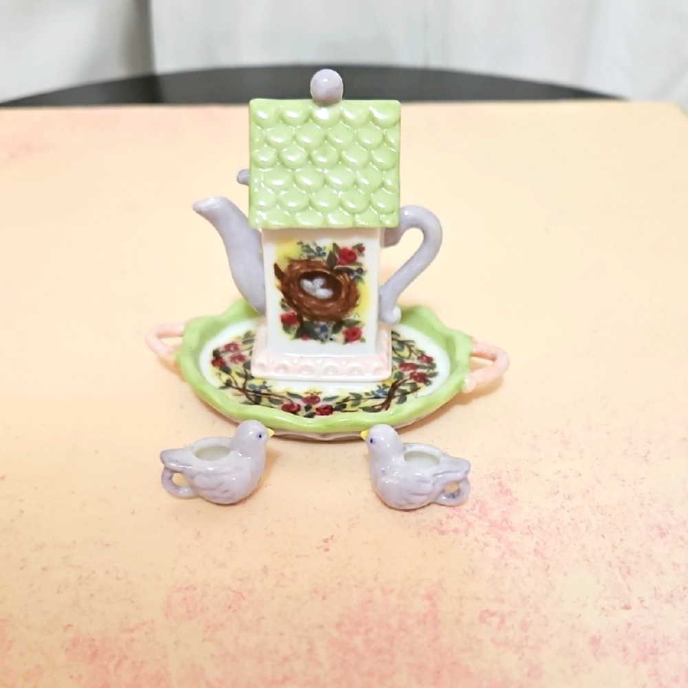 Cynthia Madrid Miniature Bird House Tea Set